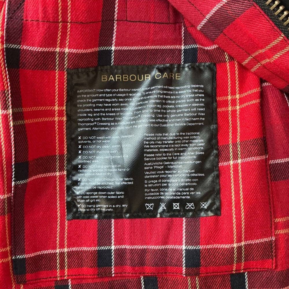 Barbour Men’s Ashby Waxed Jacket Black size XL - Picture 7 of 11